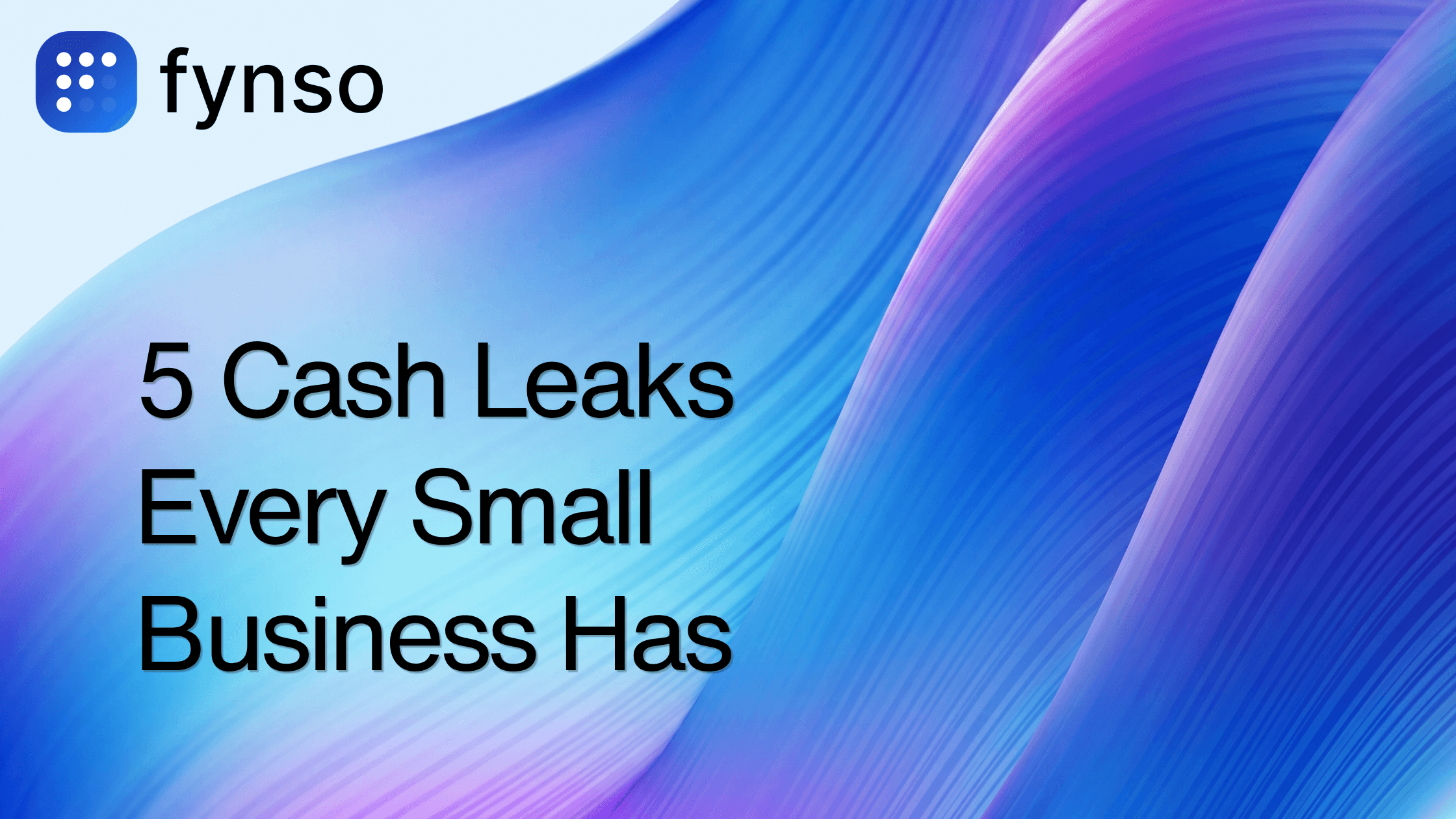 Fynso branded blog thumbnail for The 5 Cash Leaks Every Small Business Has (and How to Audit for Them)
